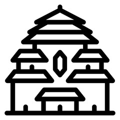 
Glyph icon of temple, filled vector 
