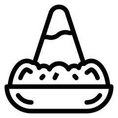 
Trendy filled icon of tumpeng, indoinesian cuisine
