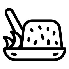 
An editable icon of rice cake, indonesian cuisine 
