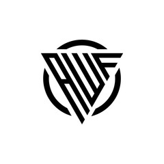 Initial letter AWF triangle monogram simple modern clean vector logo 