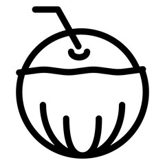
Tropical beach side refreshing drink, solid style icon of coconut juice 
