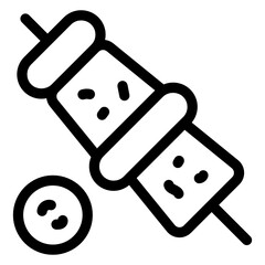 
Skewer, barbecue food icon, glyph vector design.
