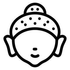 
Indoneisan man wearing beanie cap, editable vector 
