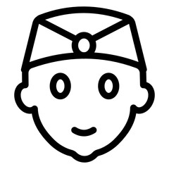
Icon of traditional boy in modern glyph style 
