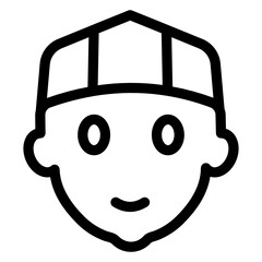
Icon of traditional boy in modern glyph style 
