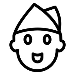 
Icon of traditional boy in modern glyph style 

