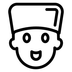 
Icon of traditional boy in modern glyph style 
