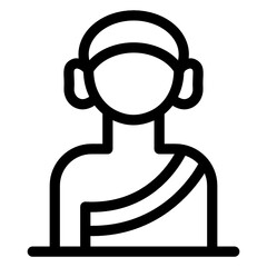 
Icon of monk in modern filled style, religious person
