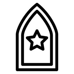 
A mosque window icon in glyph design
