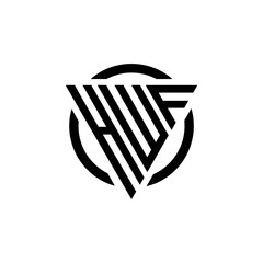 Initial letter HWF triangle monogram simple modern clean vector logo 