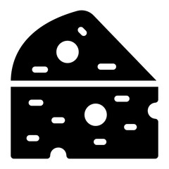 
A fat food vector, cheese slice in solid style 
