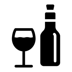 
Solid icon of wine in modern filled style 
