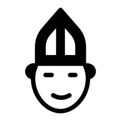 
Glyph icon of male pope, editable vector 
