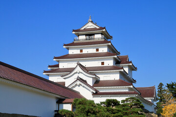 Fototapeta premium 秋の鶴ヶ城（福島県・会津若松市）