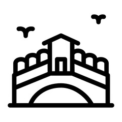 
Rialto bridge in venice, glyph icon 
