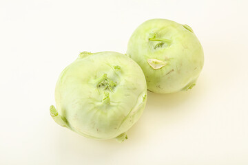 Vegan cuisine - raw kohlrabi cabbage