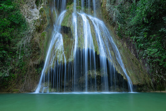 Pha Nam Yod Waterfall in tropical deep forest at Kaeng krachan nature park, Phetchaburi province - Thailand