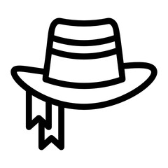 
Modern hat decorative with ribbon, solid icon 
