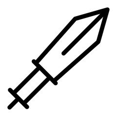 
Icon of sword in solid editable design
