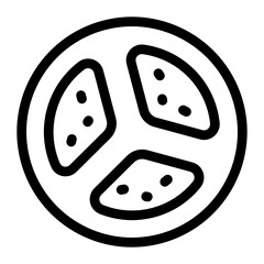 
An icon of food tray, meal platter 
