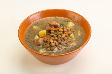 Lentil soup with chicken and vegetables