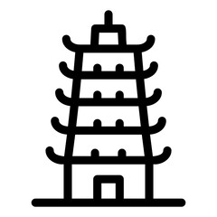 
Chinese landmark vector, editable glyph icon 
