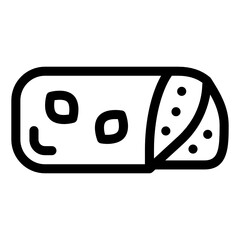 
Tortilla roll with filling known to be burrito, filled vector 
