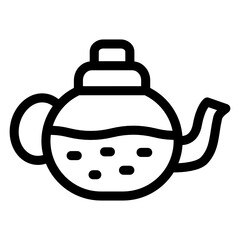 Obraz premium Tea kettle icon, glyph of teapot 