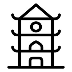 
Hut shape chinese architecture, solid icon in editable style
