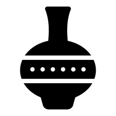 
Traditional ceramic vase in solid design icon
