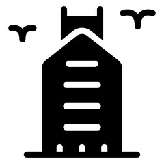 
Icon of hong kong skyline in glyph editable design
