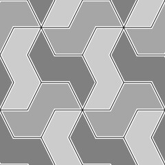 Mosaic. Zigzag figures ornament. Repeated puzzle shapes background. Mosaics motif. Tiles wallpaper. Parquet art backdrop. Digital paper, page fills, web design, textile print. Seamless pattern image.