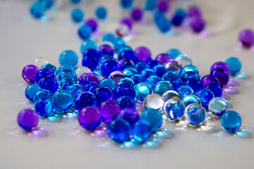 beads blue balls on the table