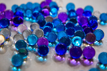 beads blue balls on the table