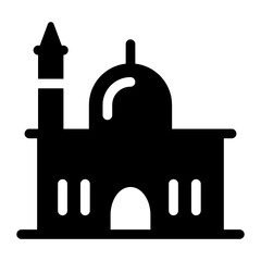 
A glyph design icon of badshahi mosque 

