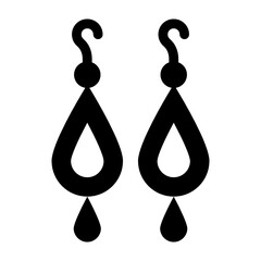 
Drop earrings vector style, filled icon design 

