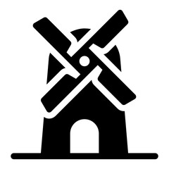 
A domestic windmill icon in glyph vector style 

