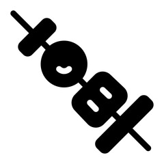 
Editable filled design of barbecue skewer food 
