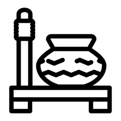 
A spacious clay pot for keeping the water cool in a conventional way  
