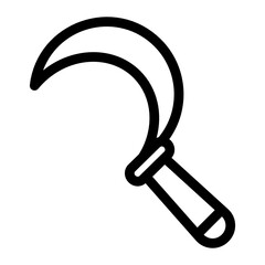 
Agricultural hand tool for cutting crop, scythe icon in trendy style 
