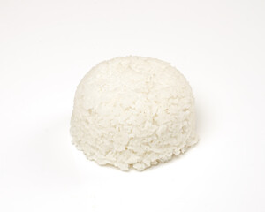 Fototapeta na wymiar typical Indonesian white rice, isolated white background. rice shaped and served.