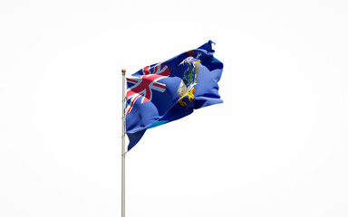 Beautiful national state flag of South Georgia on white background. Isolated close-up South Georgia