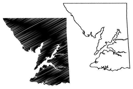 Cecil County, Maryland (U.S. county, United States of America, USA, U.S., US) map vector illustration, scribble sketch Cecil map