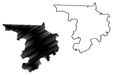 Middlesex County, Commonwealth of Massachusetts (U.S. county, United States of America, USA, U.S., US) map vector illustration, scribble sketch Middlesex map