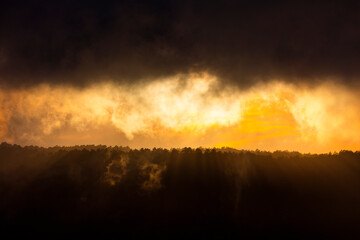 Fototapeta premium Cati Mountain Range from Caro Mountain Range, The Ports Natural Park, Terres de l'Ebre, Tarragona, Catalunya, Spain