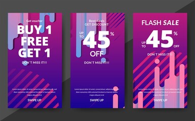 Flash sale discount banner template promotion, end of season special offer banner, template design for media promotions and social media promo, vector illustration.