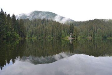 
Mountain lake Synevyr in the Carpathians