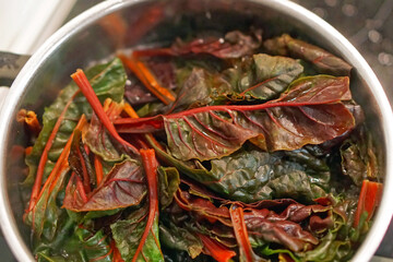 Cooking rainbow chard