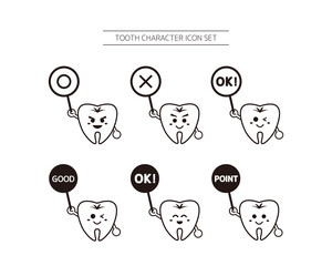 Vector illustration set of tooth characters. Orthodontics