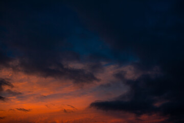 Beautiful sunset. Sunlight turns everything orange.